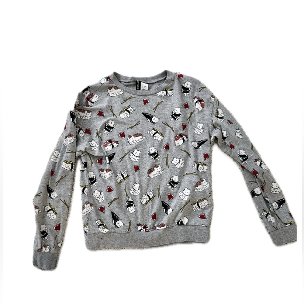 H&M Sushi Cat light Sweater Small